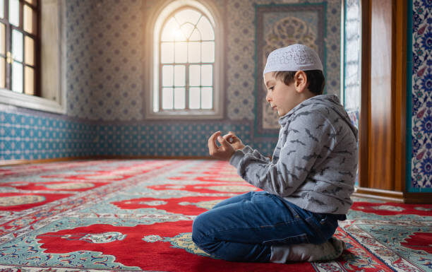 Islamic Education for Kids | Empowers Young Minds Cute little muslim boy praying in Mosque | Islamic education for kids