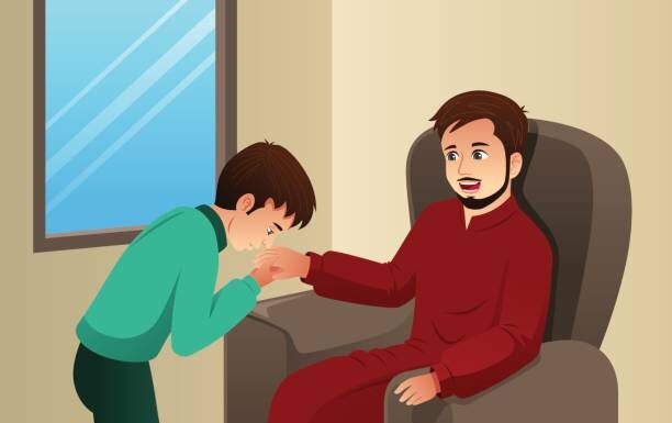 What are the Rights of Parents in Islam? | A Path to Stronger Families Muslim Boy Kissing His Father Hand | Rights of parents in Islam