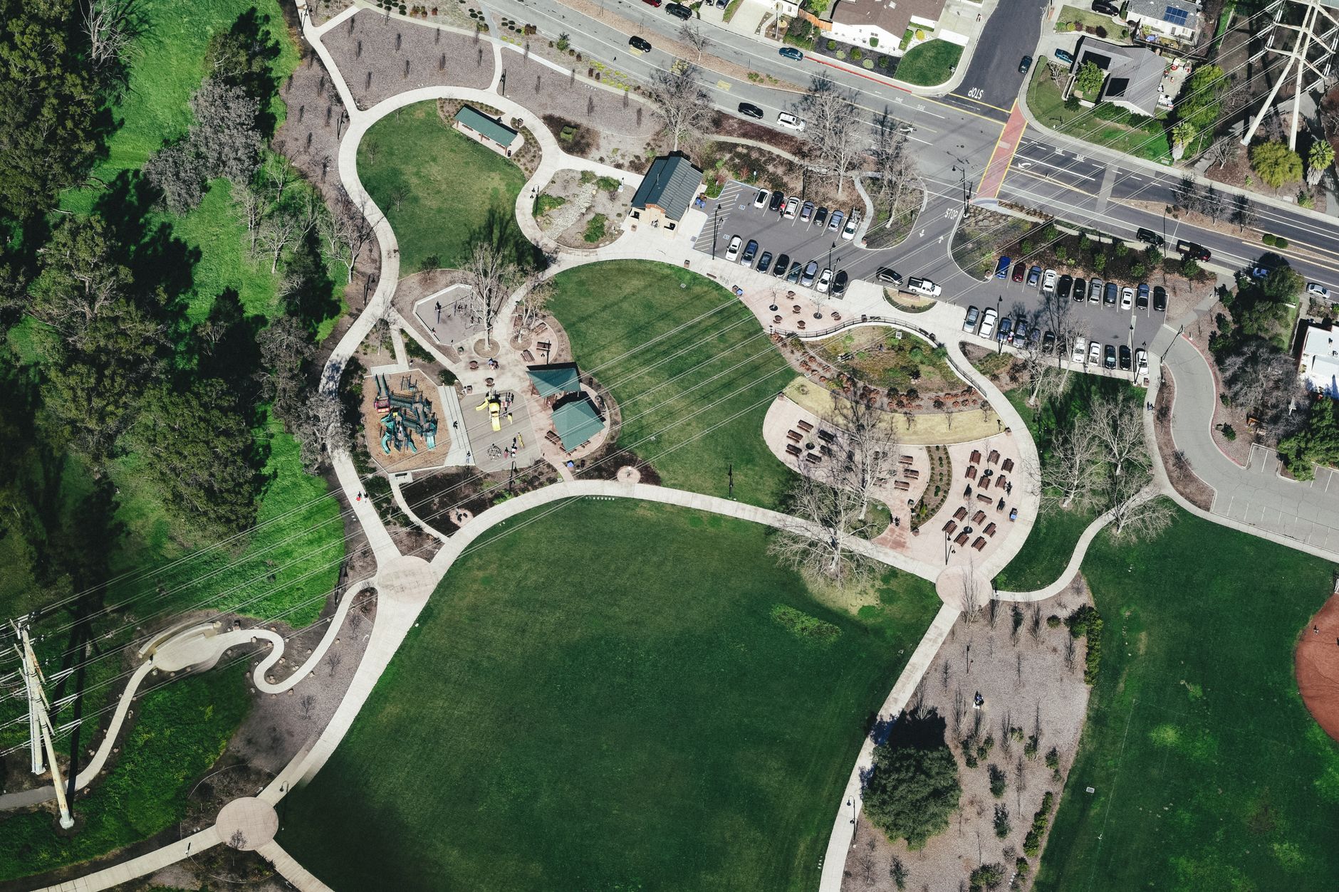 A clean public park shows the benefit of keeping the environment clean for everyone.