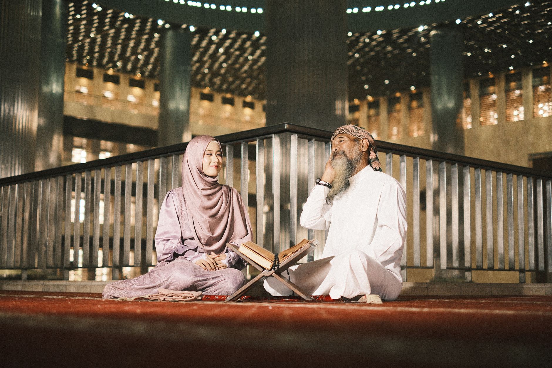 An old mosque interior representing reflection and learning from Prophet Dawud repentance stories.